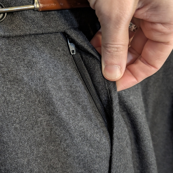 Pendleton Gray Flannel 100% Wool Pleated Cuffed Trousers Dress Pants 36 - Picture 6 of 13